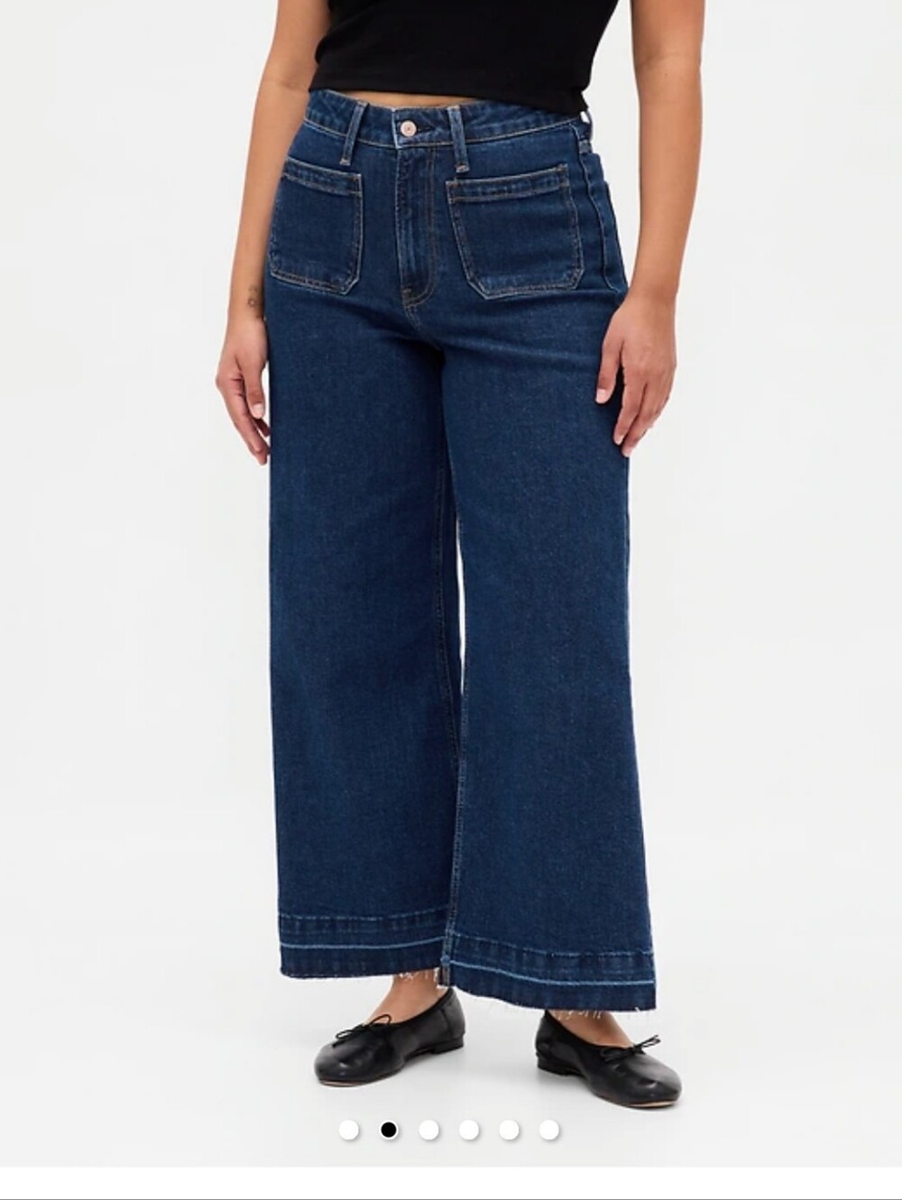 GAP Wide-Leg Denim Jeans, High Rise-Stride Ankle. Dark Wash. Size 30, 10P